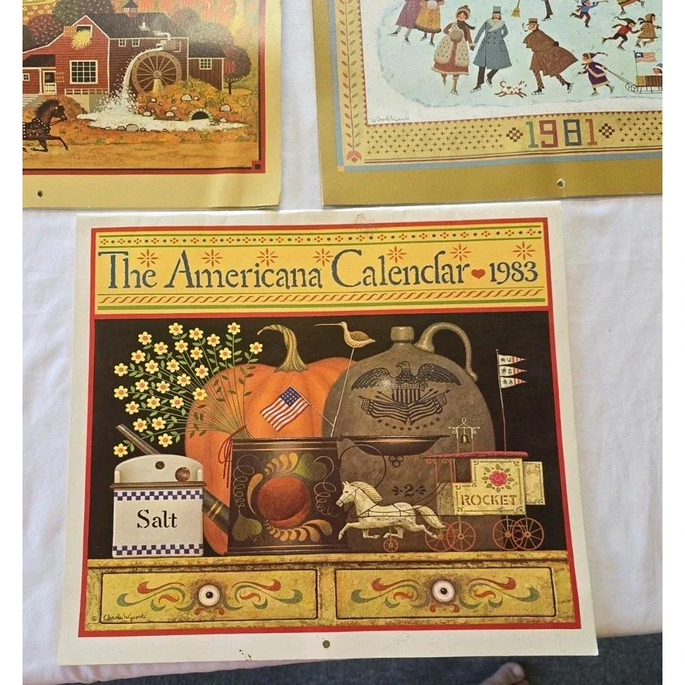 Lot Of 3 The Americana Calendars 1980,1983,1981, Missing Months Not Complete